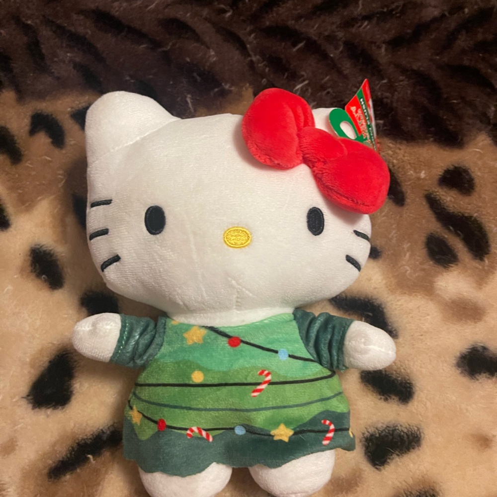 Hello Kitty Christmas Plush with Red Bow